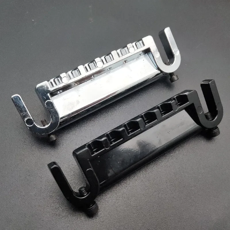 LP Electric Guitar Combo Bridge Zinc Alloy Wraparound Bridge Tailpiece for Electric Guitar Black Chrome