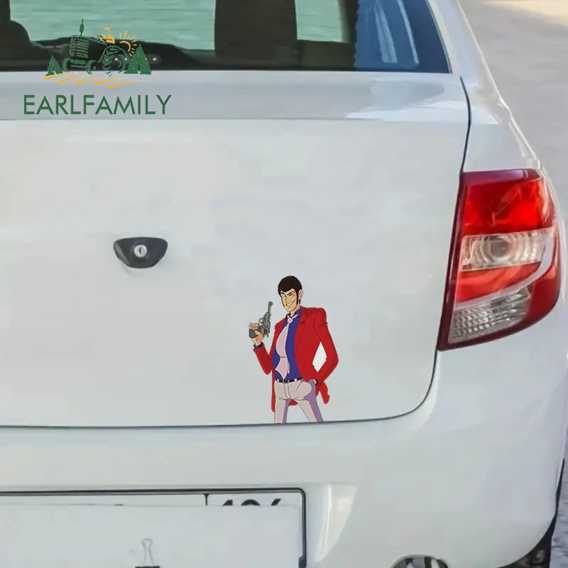 Earlfamily เซิร์ฟบอร์ดไวนิลสติกเกอร์รถอะนิเมะน่ารัก13ซม. ตกแต่งรถจักรยานยนต์อะนิเมะกำหนดลายพิมพ์กันน้ำได้