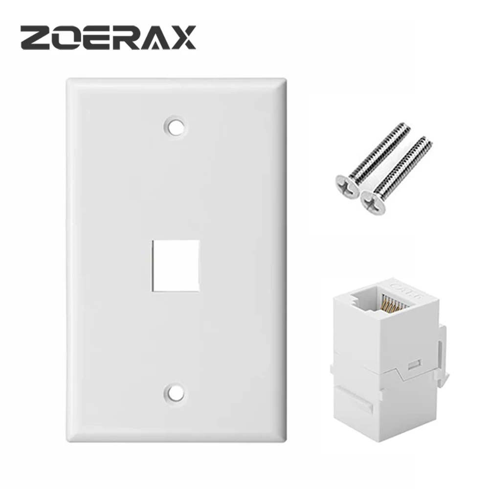 ZoeRax Cat 6 Ethernet Wall Plate, Ethernet Wall Plate Female-Female Removable Compatible with Cat6/5/5e Ethernet Devices