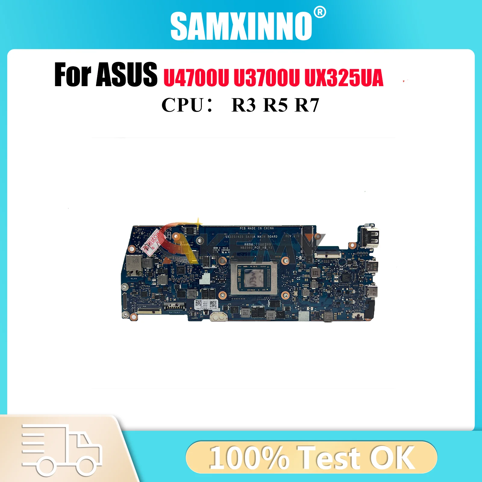 

UX325UA Материнская плата для ноутбука ASUS ZenBook U3700U UX325U U4700U UX325UA Материнская плата для ноутбука с процессором R3 R5 R7 100% tests OK stk