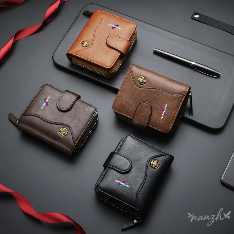 Vintage Tower Buckle Wallet Wallet Bank Card Coin Purse For BMW Performance M5 F25 F26 F15 F16 E90 E91 E92 E60 E84 F13 Key Bag view 5