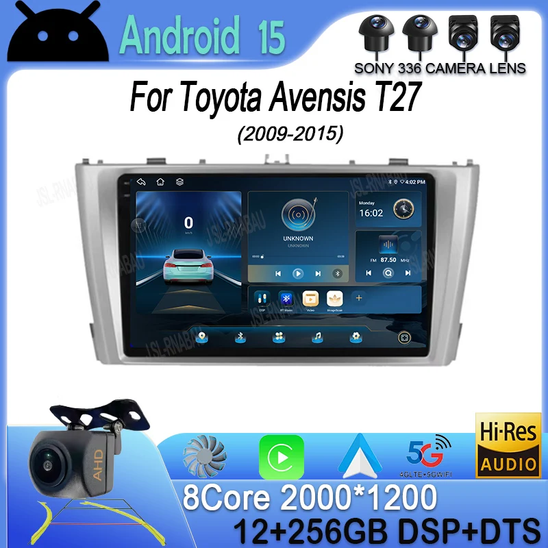 

Android 15 Carplay Auto Car Radio For Toyota Avensis T27 2009 2010 2011 2012-2015 GPS Navigation Multimedia Player DSP Stereo 4G