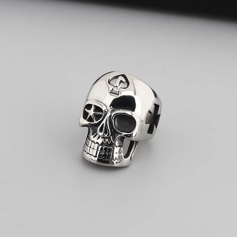 Fongten Gothic Skeleton Rings For Men Stainless Steel Cocktail Ring Male Gold Silver Color Skull Charm Hip Hop Jewelry Wholesale