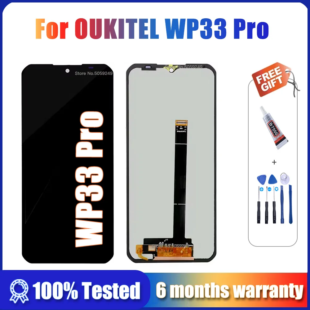 

100% протестированный оригинальный протестирован для OUKITEL WP33 Pro ЖК-дисплей с цифровым преобразователем сенсорного экрана в сборе для OUKITEL WP33Pro ЖК-сенсор