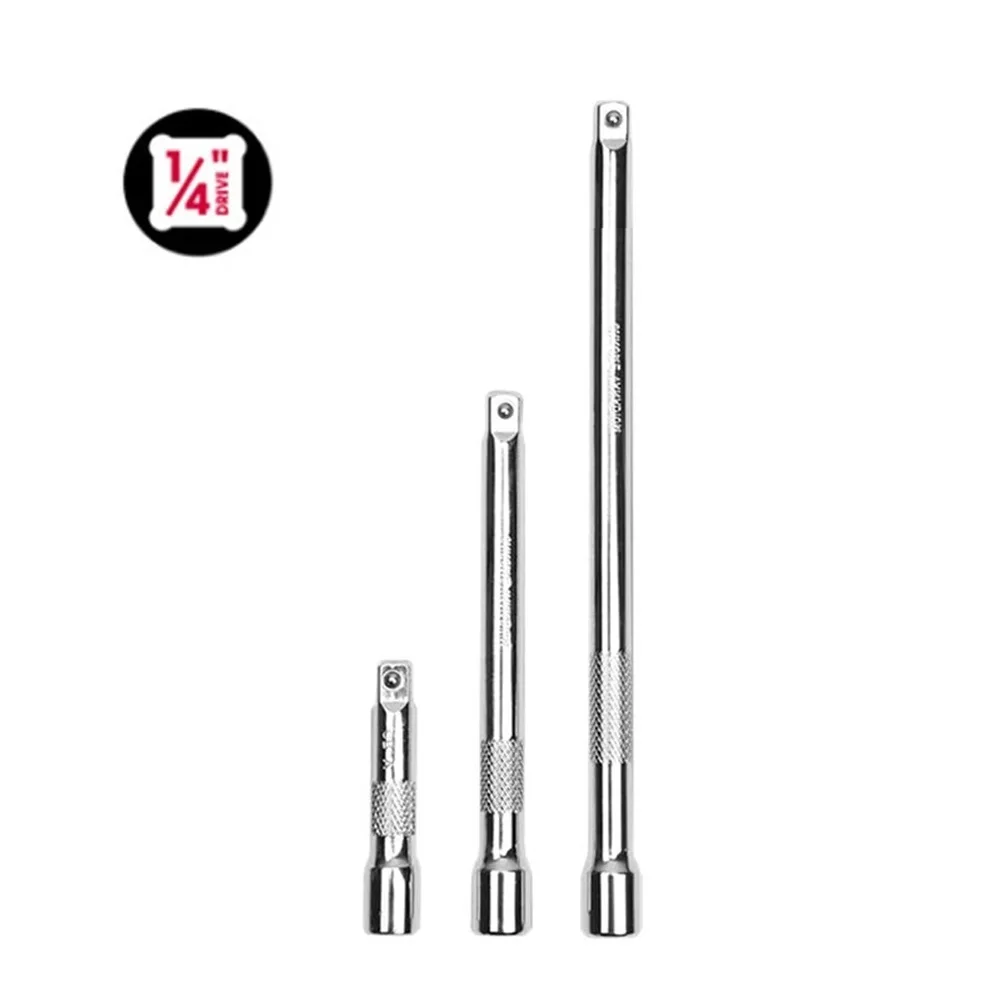 1/4‘’ Drive Socket Extension Bar Ratchet Wrench Extender Extension Rod 50mm 100mm 150mm Sleeve Connecting Rod Hand Tools