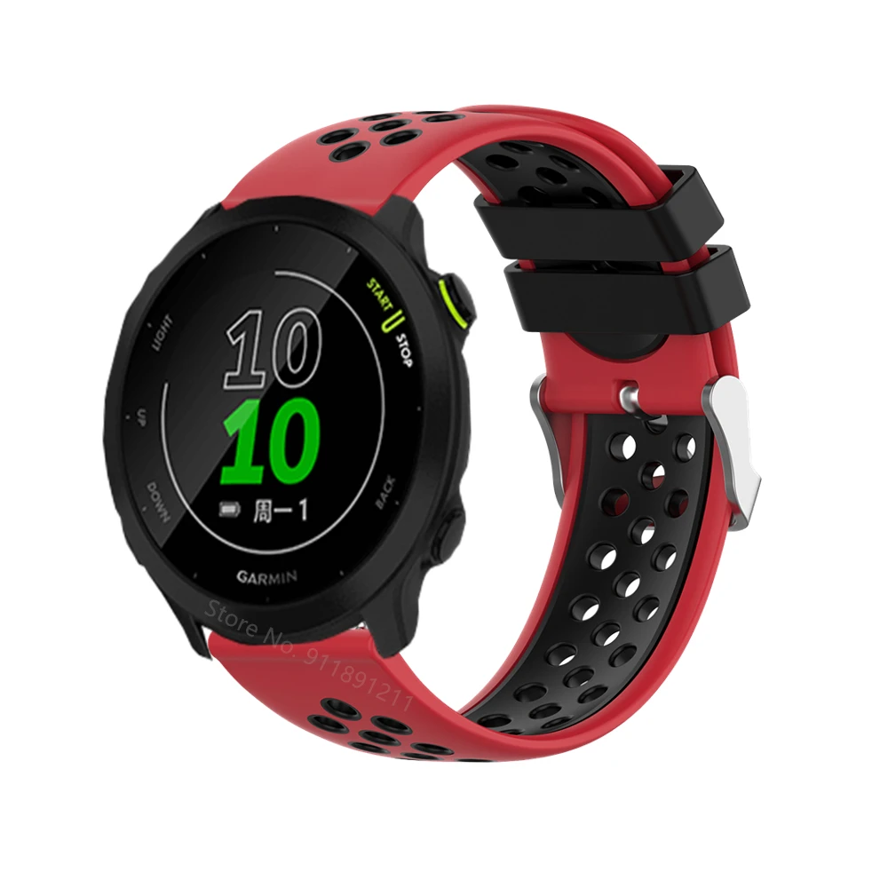 Garmin 포어 러너 158/245/245M/645/Venu 2/Vivoactive 4/3/Venu SQ 스마트 워치 밴드 스포츠 팔찌 용 실리콘 시계 밴드 스트랩