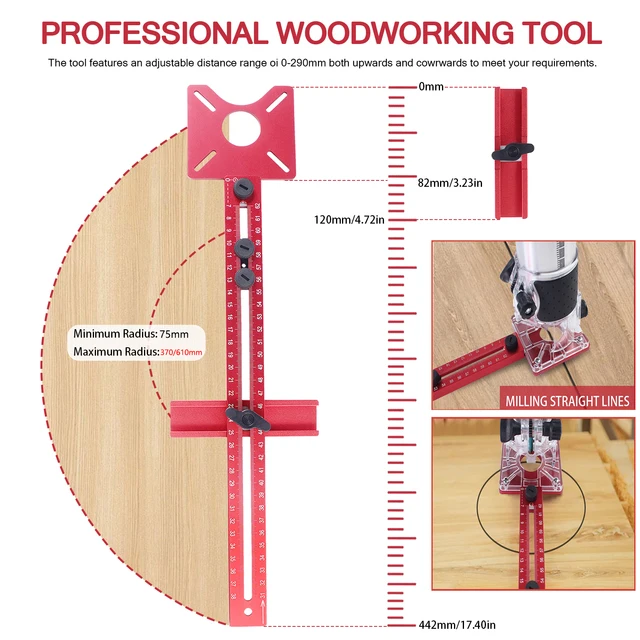 15 cm-120 cm Przyrząd do cięcia kół frezarskich 4 w 1 Uchwyt do frezowania rowków Obróbka drewna Szafka sprzętowa Przyrząd do dziurkacza Wspornik rowka