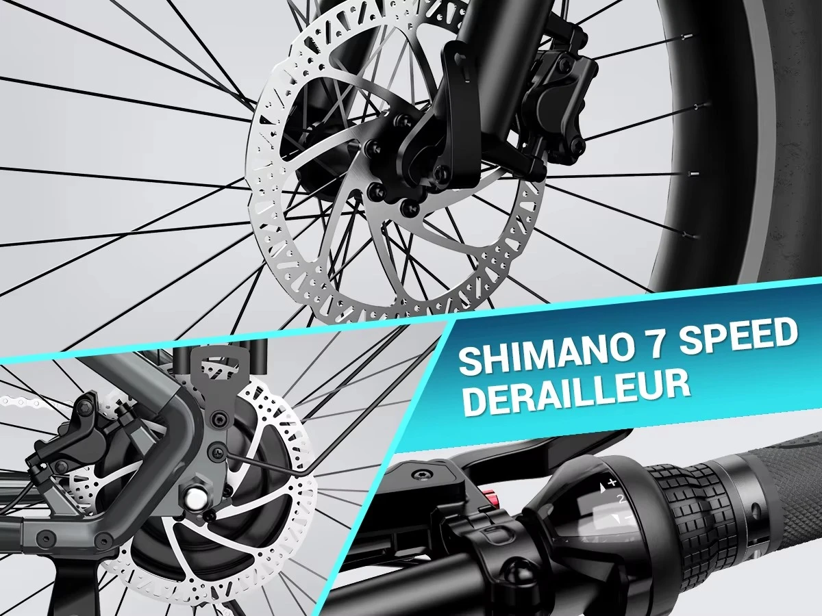 SXLL Yeestep F612 دراجة الطريق الكهربائية للبالغين PAS 7 سرعات مريحة دراجة كهربائية جبلية مع محور خلفي بدون فرش 1200 وات #5