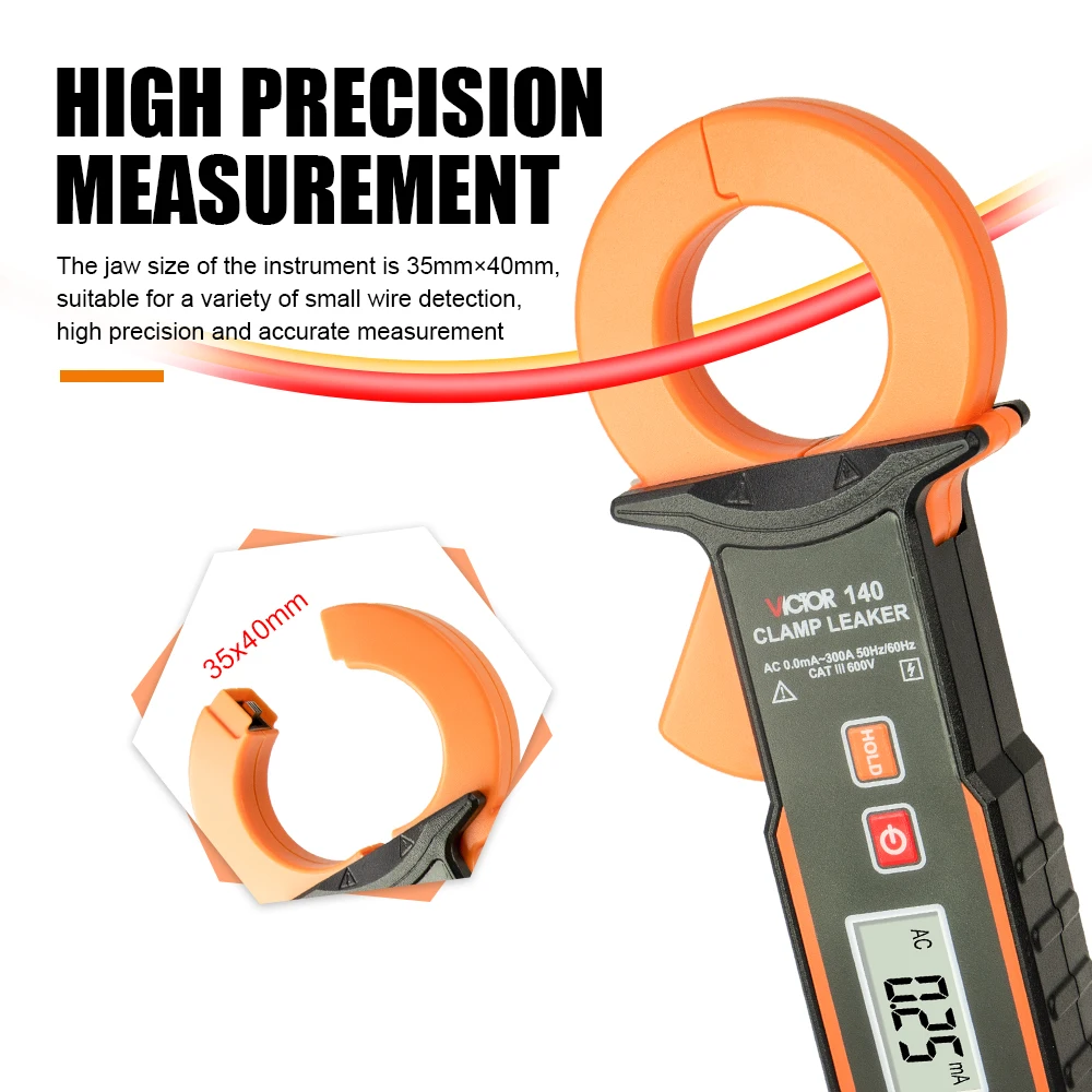VICTOR 140 Digital AC 600V 300A 4 Bit LCD Display Clamp CT Leaker Measure AC Leakage /AC Current