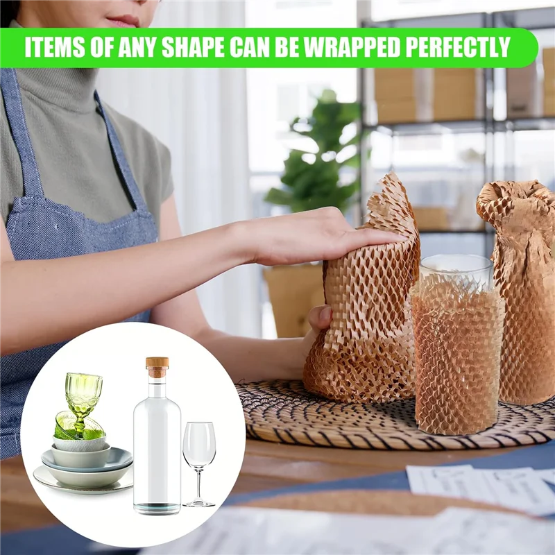 Листы упаковочной бумаги для переезда, листы упаковочной бумаги в форме сот с растягивающей способностью 1,6X для доставки, наполнитель коробки