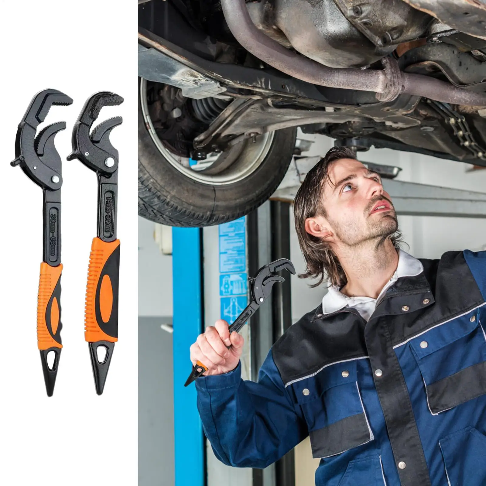 

Pipe Wrench Safe Non-Slip Handle Pry Bar Car Wrench With Pointed Tail For Home Bathroom Kitchen Garage Car Repair Workplace