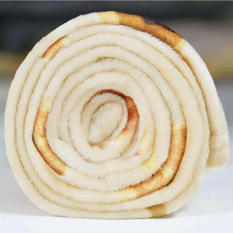 Warm Flannel Tortilla Blanket Mexican Pita Lavash Throw Blanket for Bed Fleece Sofa Plaid Bedspreads Winter Pizza Blanket