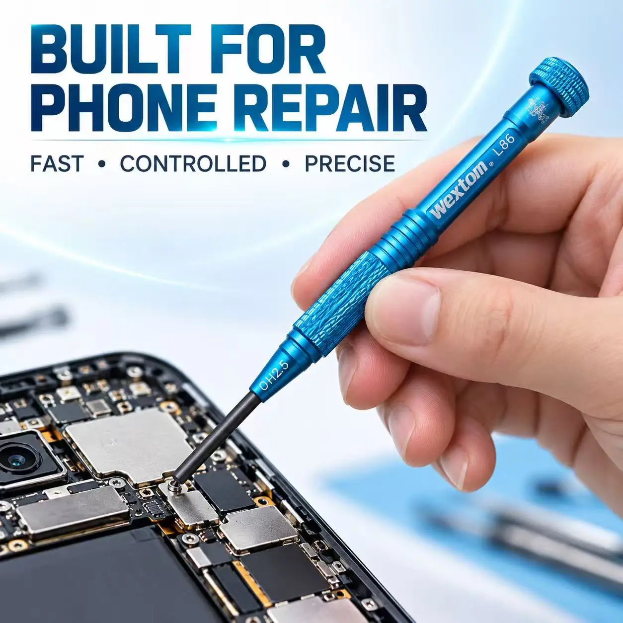 WEXTOM L86 H2.5 Barrel Nut Driver 2.5mm Precision Screwdriver with Knurled Grip for Mobile Phone Tablet Camera Repair