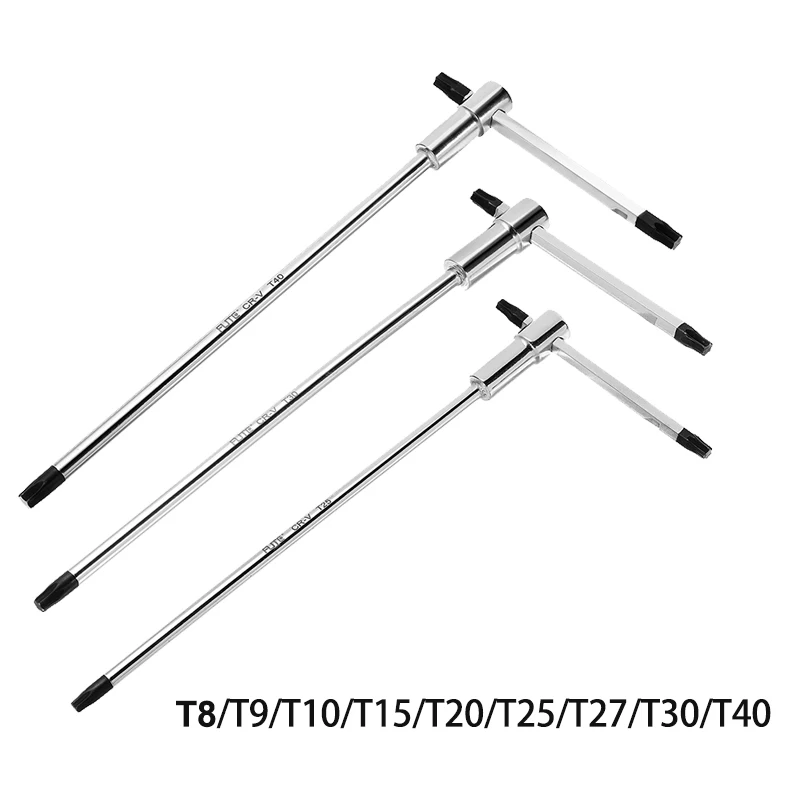 T8 t9 t10 t15 t20 t25 t27 t30 t40 chave deslizante em forma de t torx estrela chaves ajustáveis para fiação rápida ferramentas manuais de reparo de carro