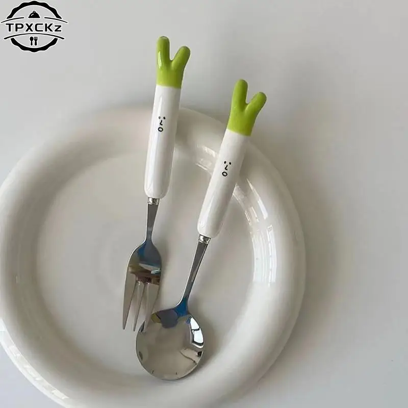 Cutlery Cartoon Onion Spoon Fork Chopsticks Sets Portable Lunch Tableware Stainless Steel Travel Dinnerware Kitchen Accessories