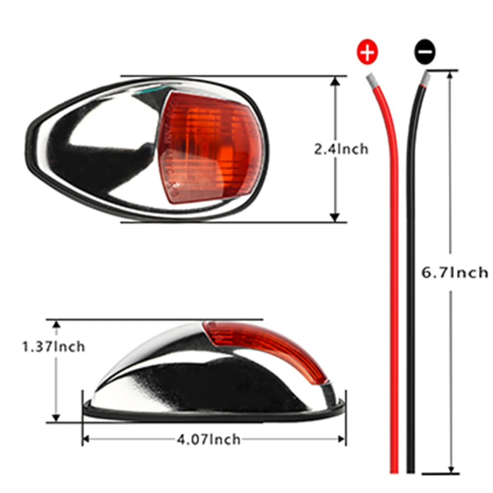 보트 내비게이션 조명, 적색 및 녹색, 2 색 USCG, 플러시 마운팅, 12-30 볼트, 2 NM
