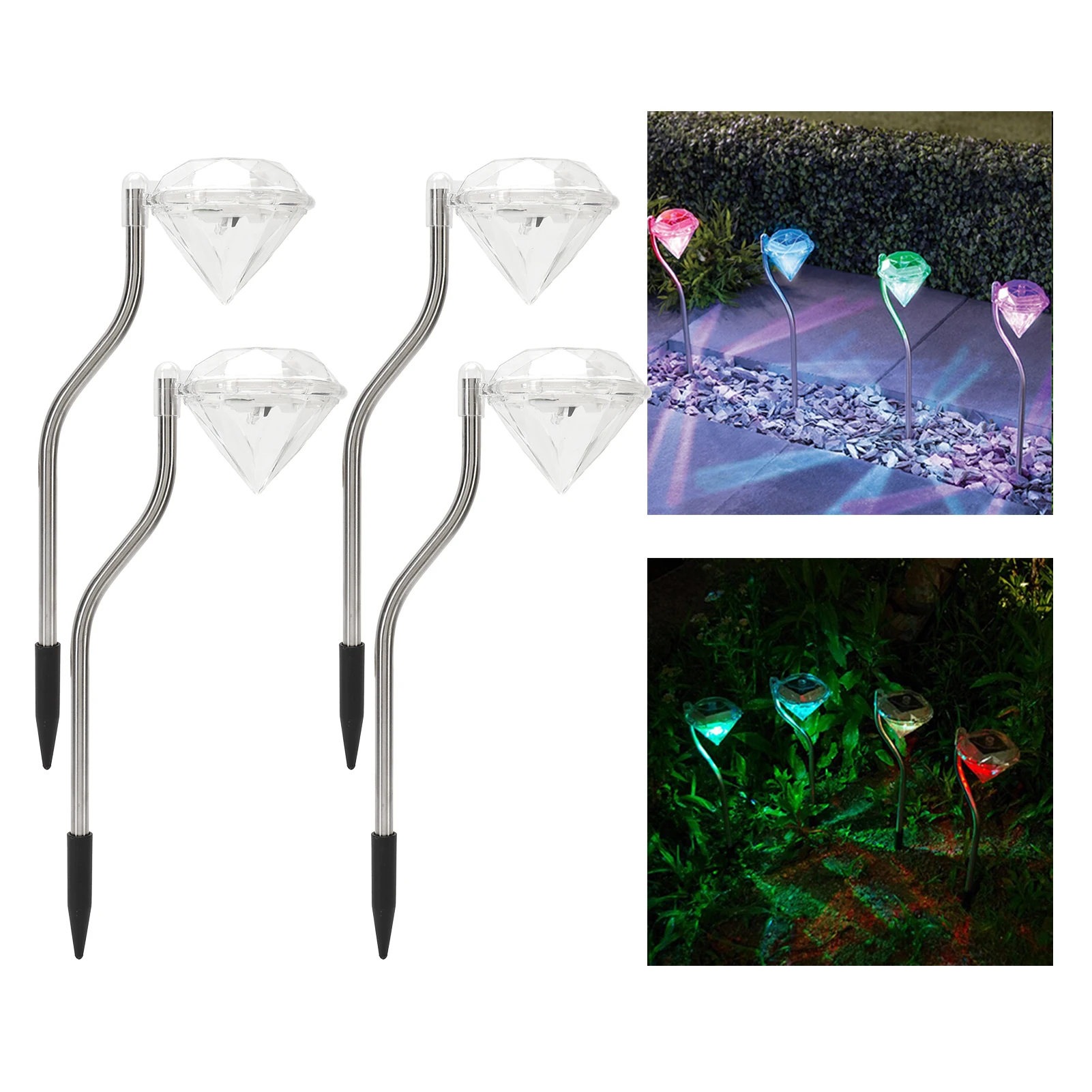 

Solar LED Light Diamond Design IP65 Waterproof For Garden Yard Pathway Stainless Steel Pole Outdoor