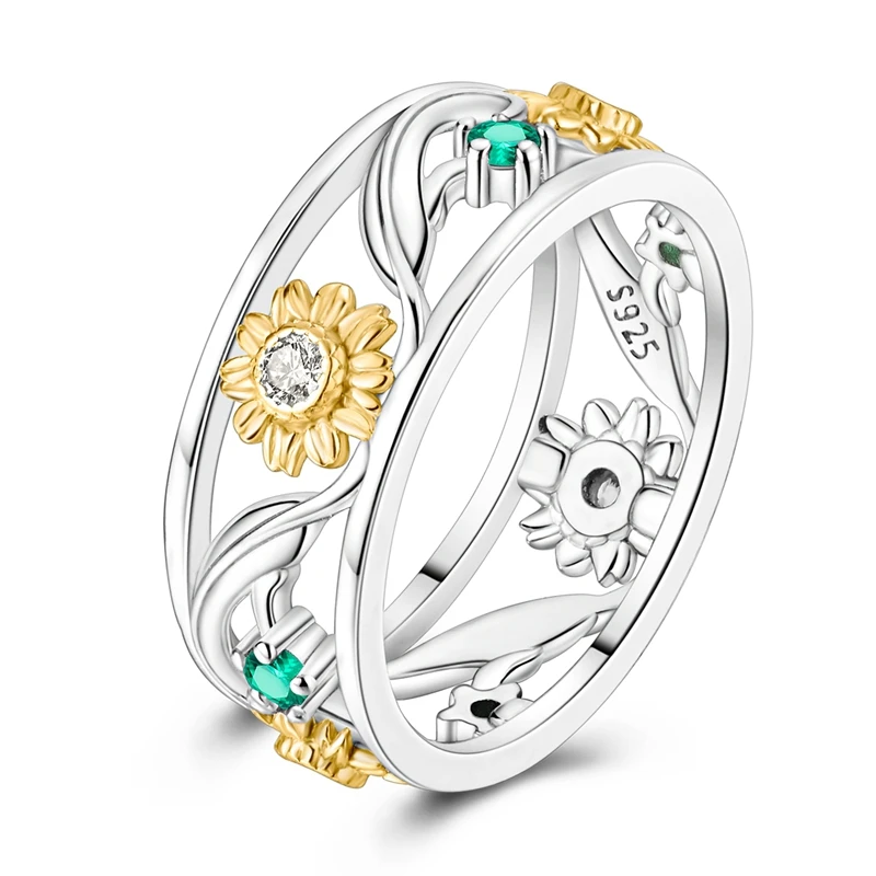 Ringe für Frauen, 100 % 925er Sterlingsilber, rosa Herz, Krone, Stern, Mond, Schneeflocke, Zirkon, Ringe, Mode, Verlobung, Hochzeit, Schmuck – Detail 30