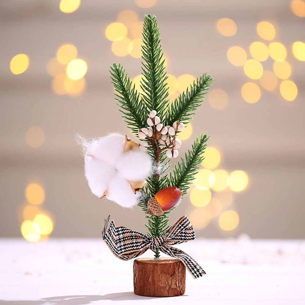 25cm Mini Christmas Tree Gold Green Small Pine Tree Sisal Placed in The Desktop New Year Navidad Xmas Ornaments