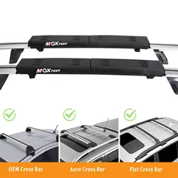 Car Soft Roof Rack Pads Set Easy Installation Portable with Tie Down Straps and Ropes for Snowboard Kayak Canoe Paddleboard