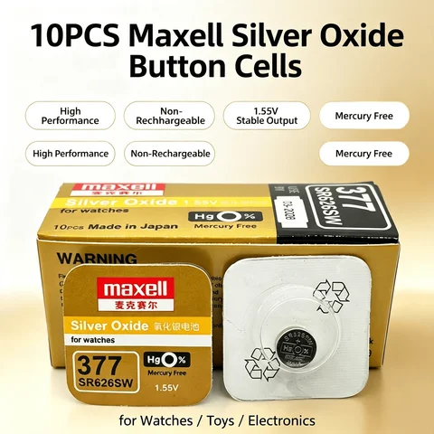 10PCS Maxell SR626SW SR621SW SR920SW SR616SW Silver Oxide Button Cells Non-Rechargeable For Watches Toys