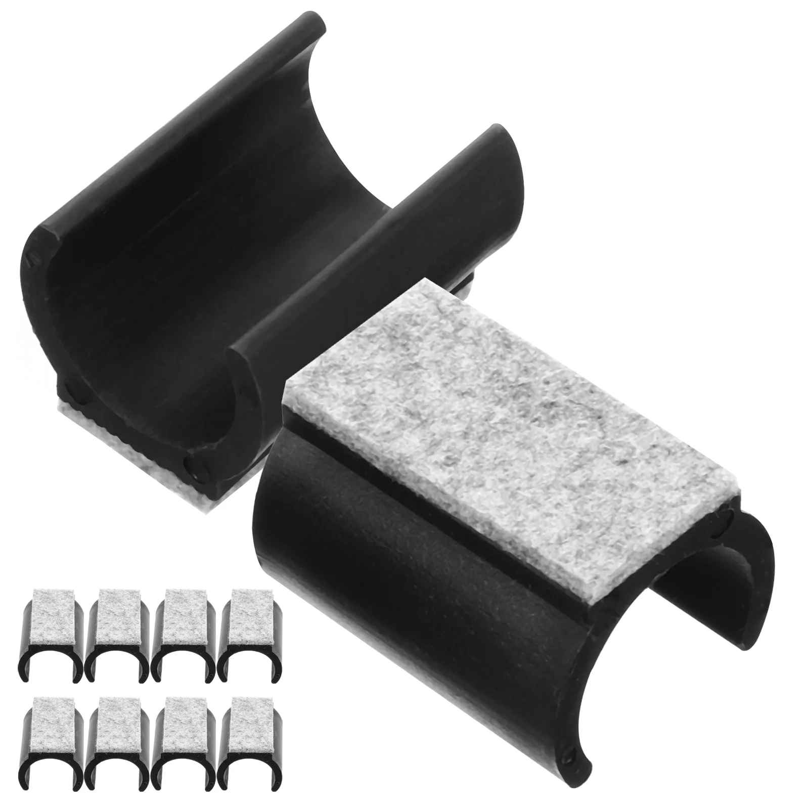 Furniture Pads for Chairs Legs U-shaped Foot Floor Mat Tips Caps Black Plastic Felt Feet Mats