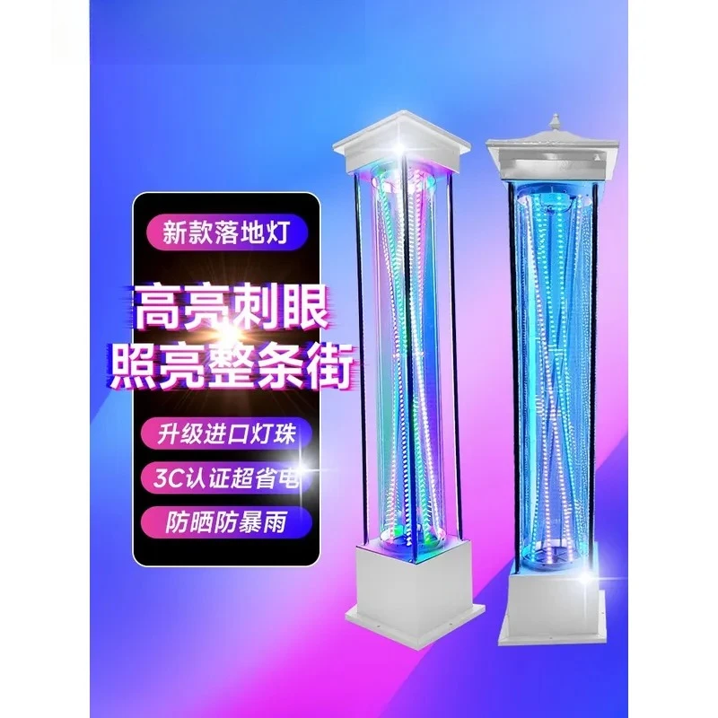 LED Hair Light Box Outdoor Signage Barber Shop Floor Display Beauty Store Advertising Lamp Waterproof Business Sign