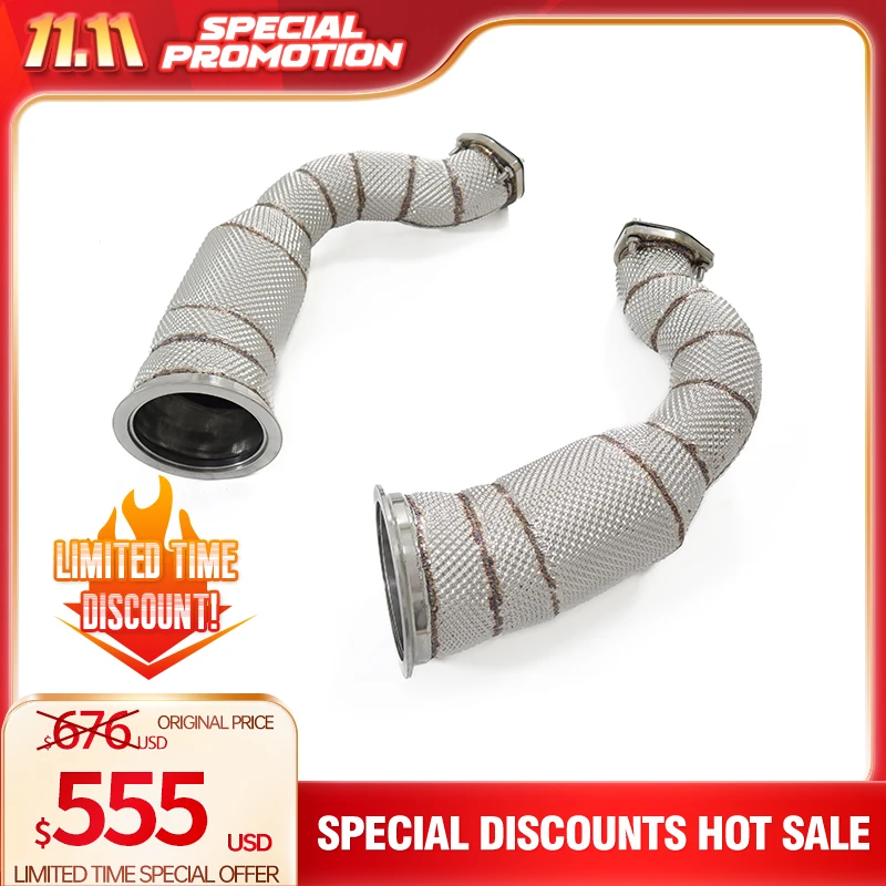 Discount offer downpipe with heat shield  without catalysis for Lamborghini URUS HMD exhaust system Quality certification