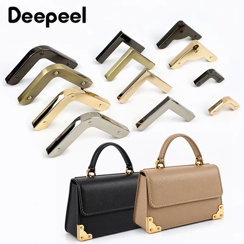 5/10Pcs Metal Bag Corner Protectors L Edge Guards with Screws for Handbag Purse Leather Craft Box Case DIY Hardware Accessories