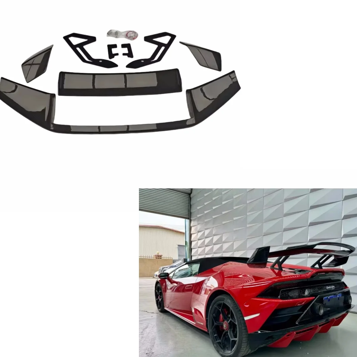 

Подходит для Lamborghini LP610 580, модифицированный задний спойлер из сухого углеродного волокна в стиле STO