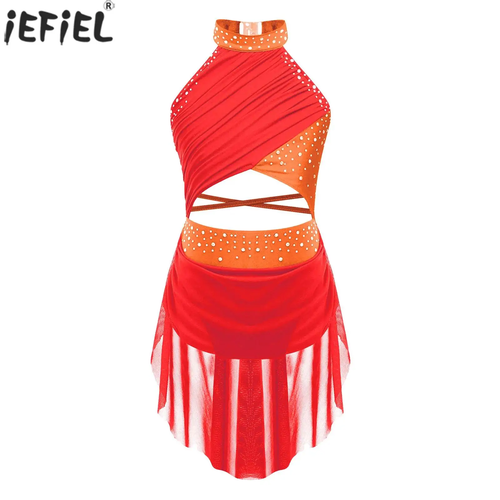 Robe de danse lyrique moderne pour filles, costume de performance de patinage artistique, tutu de ballet en biscuits pour enfants