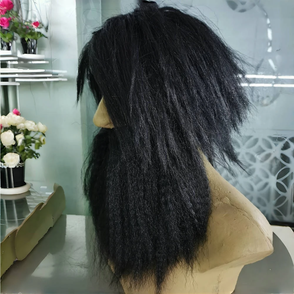 Przerażający kostium męski dziki mężczyzna fałszywa broda długa peruka Halloween śmieszne akcesoria Cosplay realistyczne kręcone wąsy rekwizyty