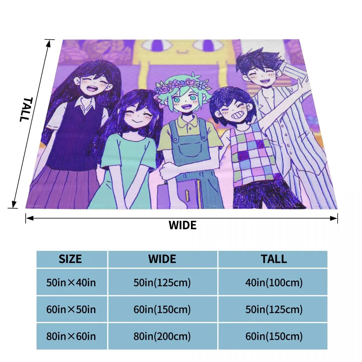 Omori Cartoon Anime Blanket Flannel Print Basil Mari Kel Aubrey Portable Soft Throw Blanket for Bedding Couch Bedding Throws