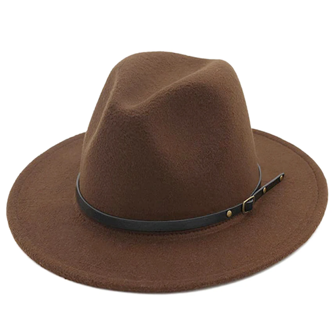 

Children Fedora Hats Wide Brim Panama Caps Jazz Cap Church Performance for Boys Girls Black Belt for Halloween Birthday Party