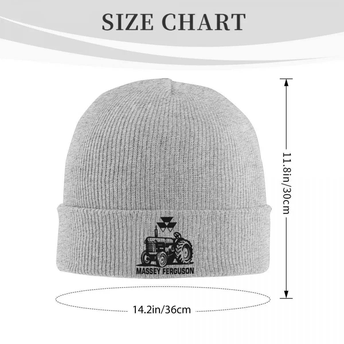 Tractor Agriculture Beanie Hats Masseyed Tractors Fergusoned Print Caps Couple Knitting Hat Winter Thermal Elastic Beanie Hat