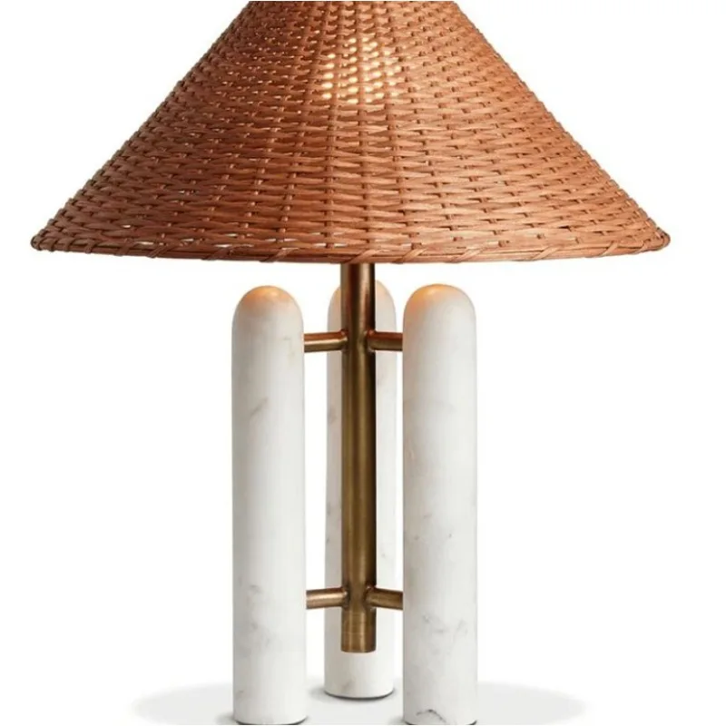 Natural marble table lamp retro model room living room bedroom bedside decoration ornament ambient light