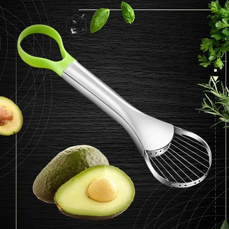 Avocado Knife Cutting  Stainless Steel Fruit Cutter Kitchen Gadgets Avocado Cutting Artifact Fruit Slices Cooking Gadgets