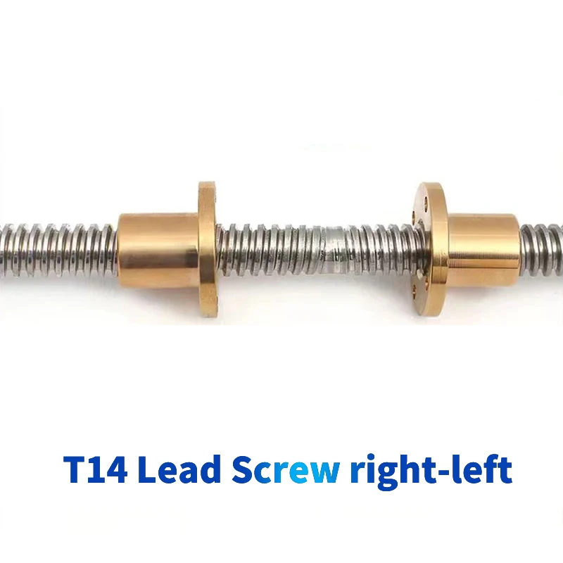 

1PC 304 stainless steel T14 Lead Screw right-left length100-1000mm OD 14mm Lead 3mm with nut for 3D Printer part