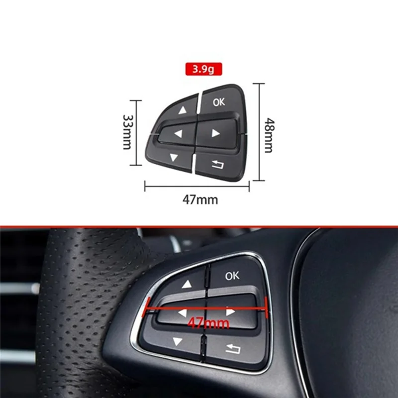 

AASS-Car Steering Wheel Left Multifunction Switch Buttons 0999050600 0999050700 For Mercedes Benz GLA GLS GLE W246 W166 Replacem