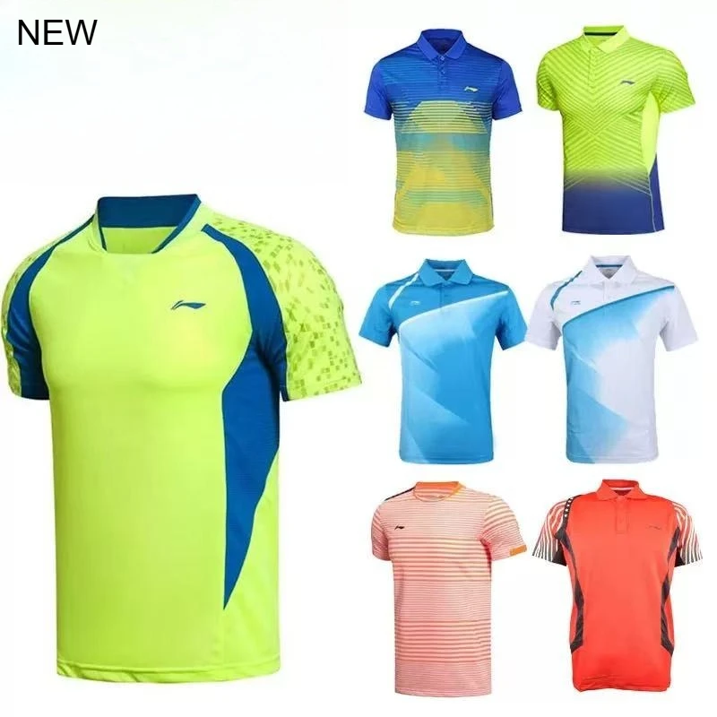 New Table Tennis Sportswear Badminton Short-sleeved Tops Competition Suits T-shirts Breathable Sweat-absorbent Customizable
