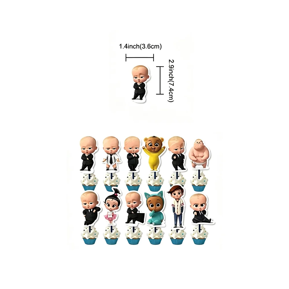 Boss Baby Cartoon Geburtstagsparty Dekorationen Hintergrundbanner Teller Becher Servietten Tischdecke Ballons Jungen Mädchen Party Babyparty – Detail 17