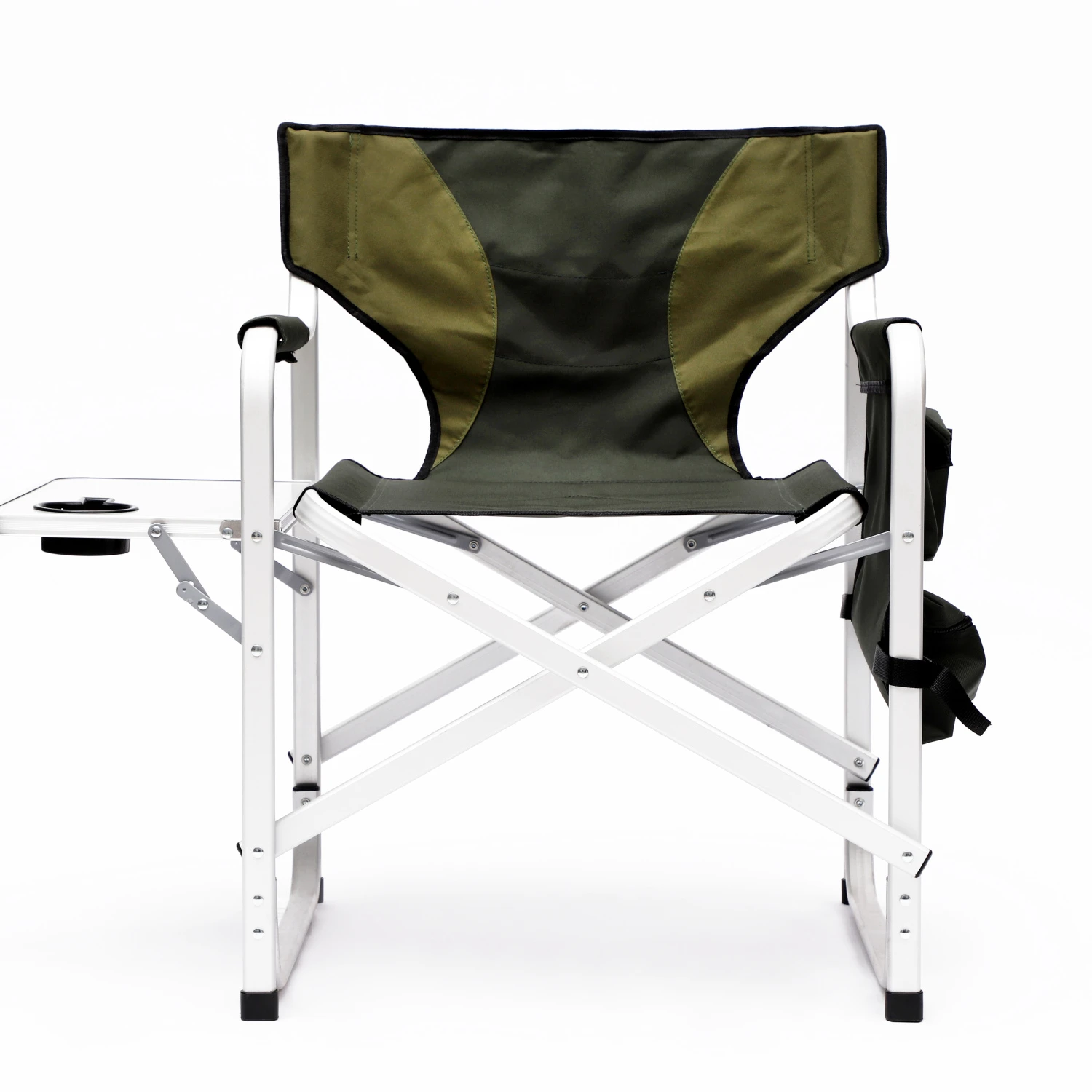 

Padded Folding Outdoor Chair with Side Table, Storage Pockets - Lightweight Oversized Directors Chair for Camping, Picnics, Fish