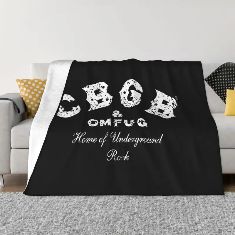 Cbgb Distressed Rock N Roll Punk Music Band Blanket Thick Fashion Ultra-Soft Sofa Dedicated Decorative Sofa