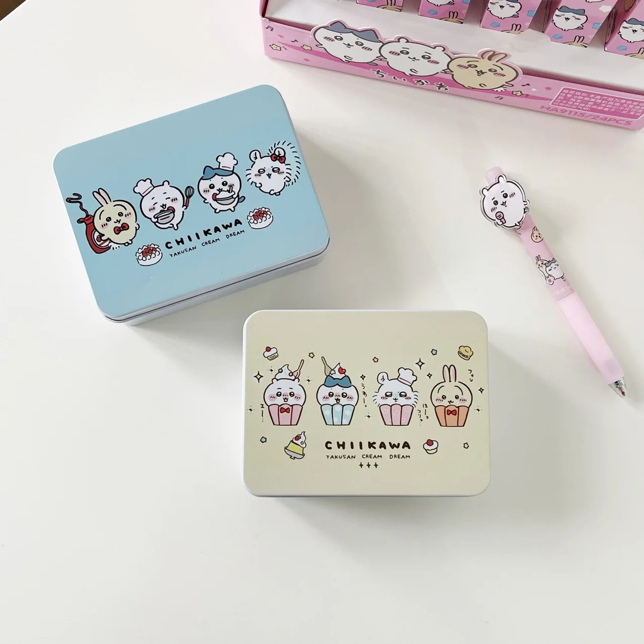 Cartoon Student Stationery Card Storage Box Anime Figure ちいかわ ハチワレ Small Girl Jewelry Candy Desktop Storage Box Gift