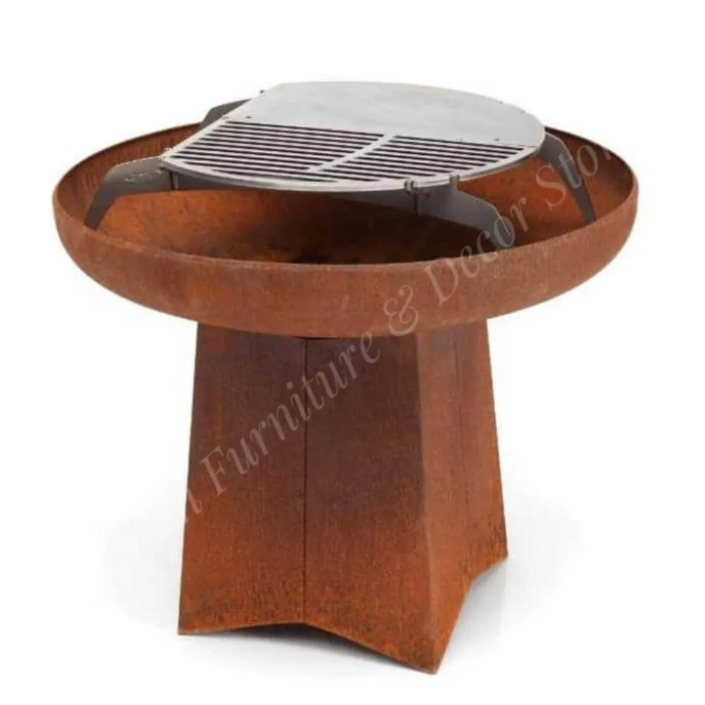 Steel Outdoor BBQ Grill & Charcoal Fire Pit with Remote Control