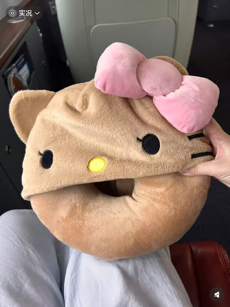 Kawaiihello Kitty مقنعين وسادة على شكل حرف U الكرتون لطيف وسادة قبعة تعتيم السفر الأساسية قيلولة وسادة النوم