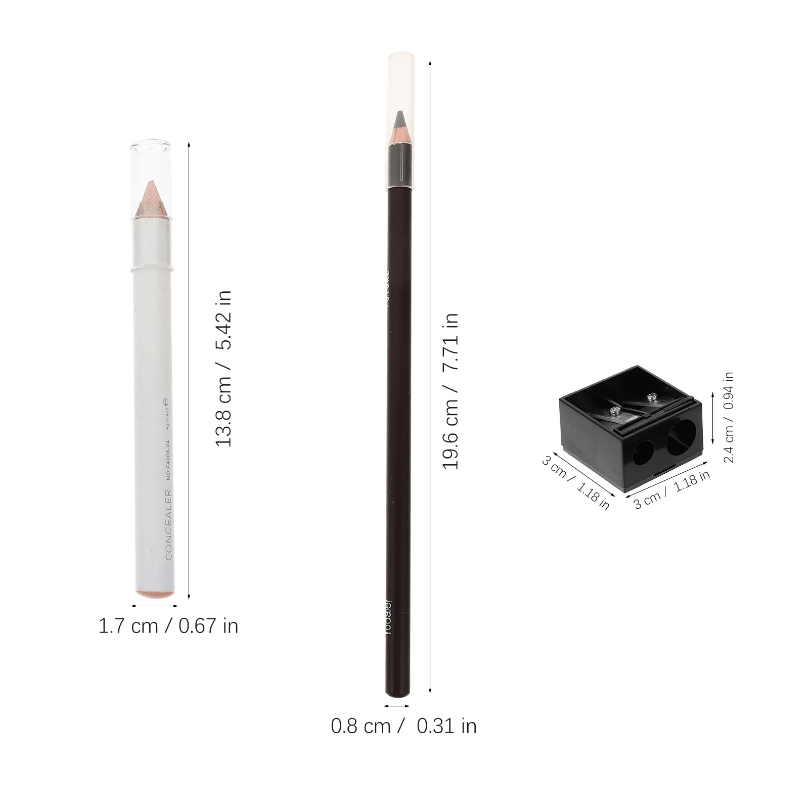 Ensemble de 3 crayons correcteurs pour sourcils, pointe de haute dureté pour outils de maquillage pour sourcils pour femmes