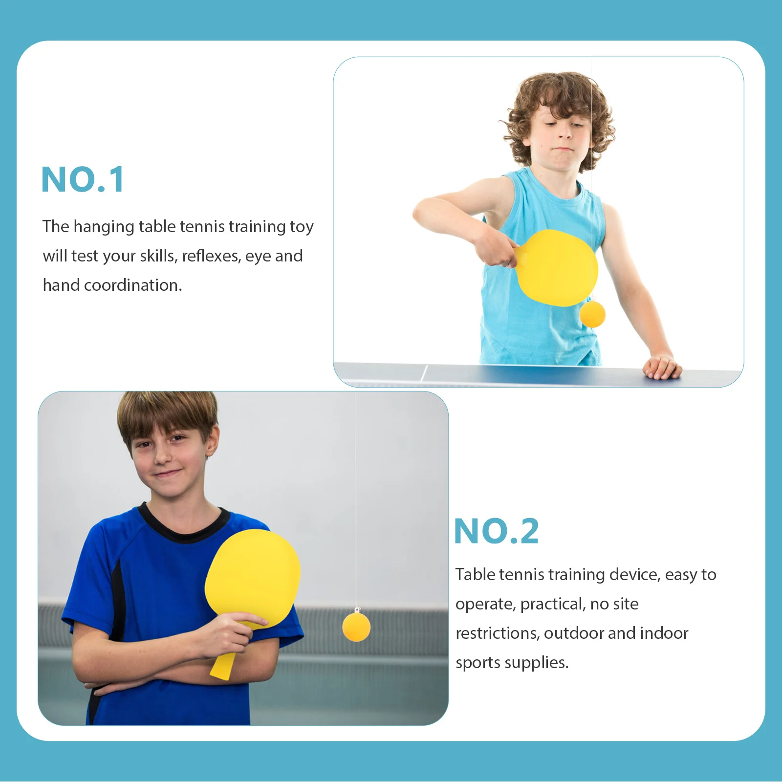 

1Set Table Tennis Training Device Hanging Indoor Table Tennis Kit for Kids Practice Reflex Eye Hand Coordination