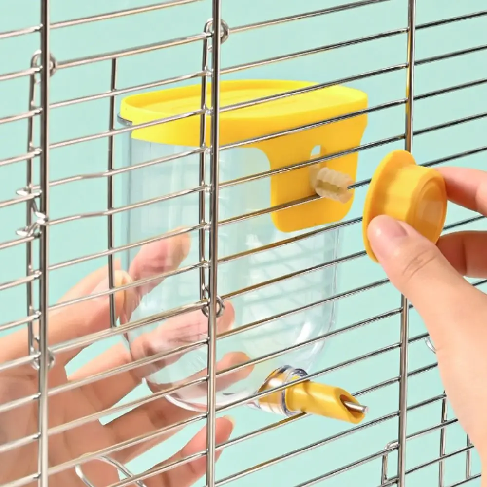 Wall Mounted Bird Cage Water Feeder Pin-Touch Automatic Parrot Water Dispenser Leak-proof Transparent Bird Drinker