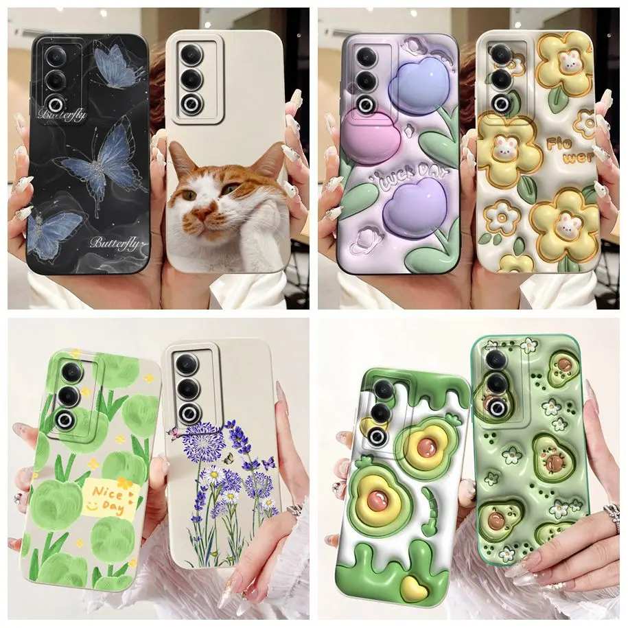 For Oppo A3 Pro 2024 Case CPH2639 Silicone Cover Popular Flower Avocado Shockproof Soft TPU Phone Case For OPPO A80 5G A 80 Capa